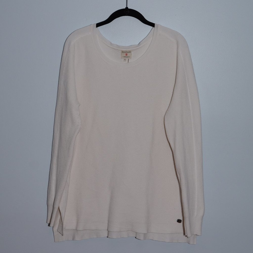 Women's Ivory Thermal Knit Athleisure Top XL